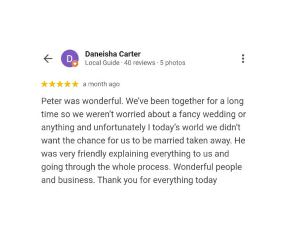Peter's Civil Ceremony Review Marry Me In Indy Reviews